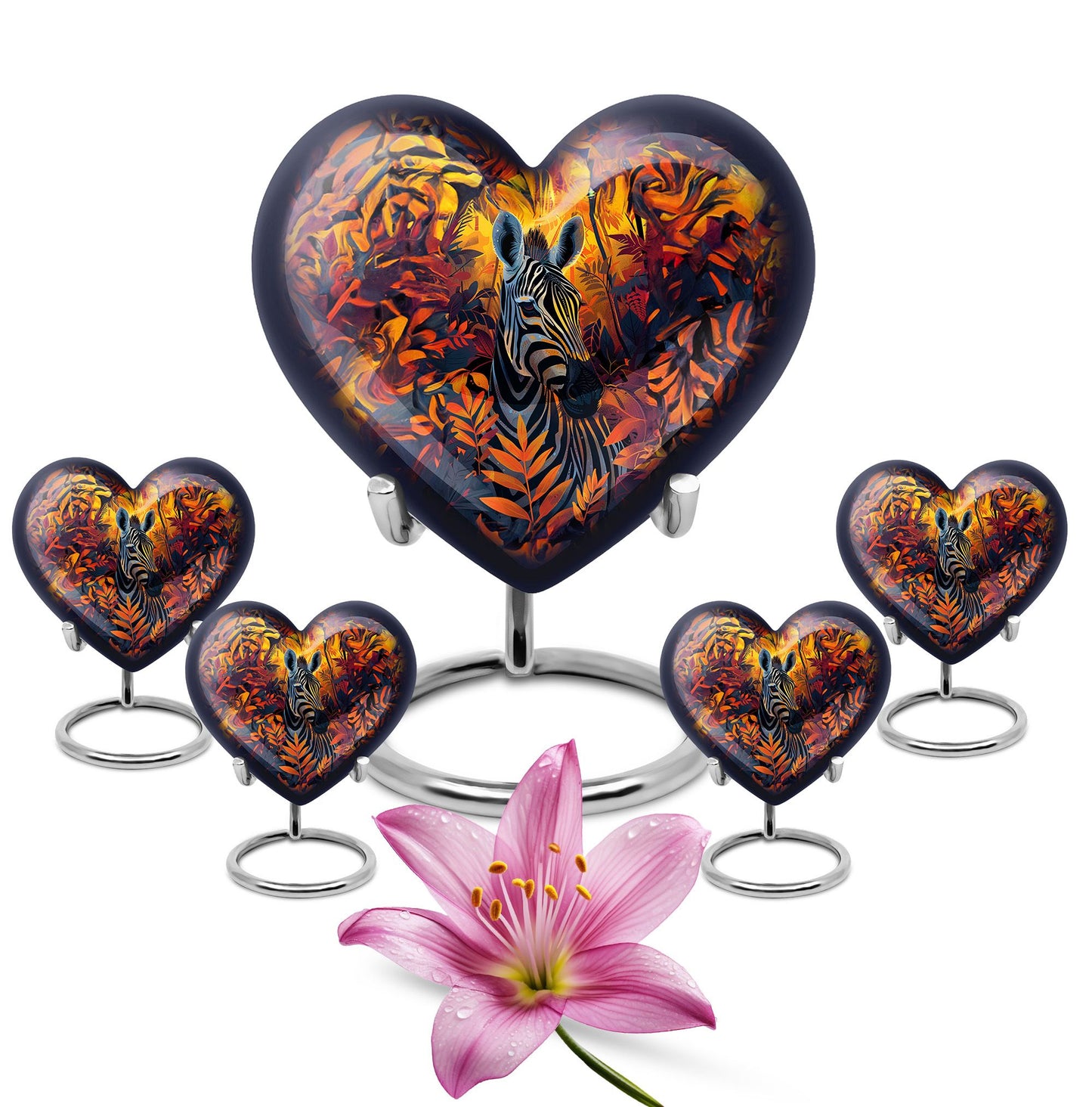 heart-shaped zebra Urn