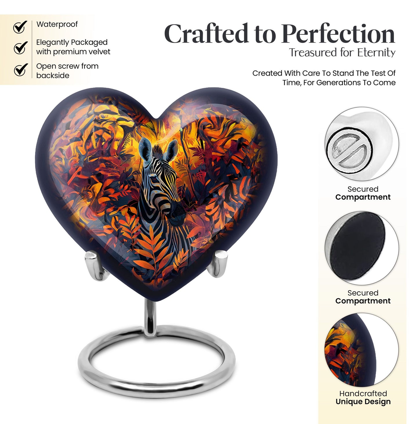 heart-shaped zebra Urn