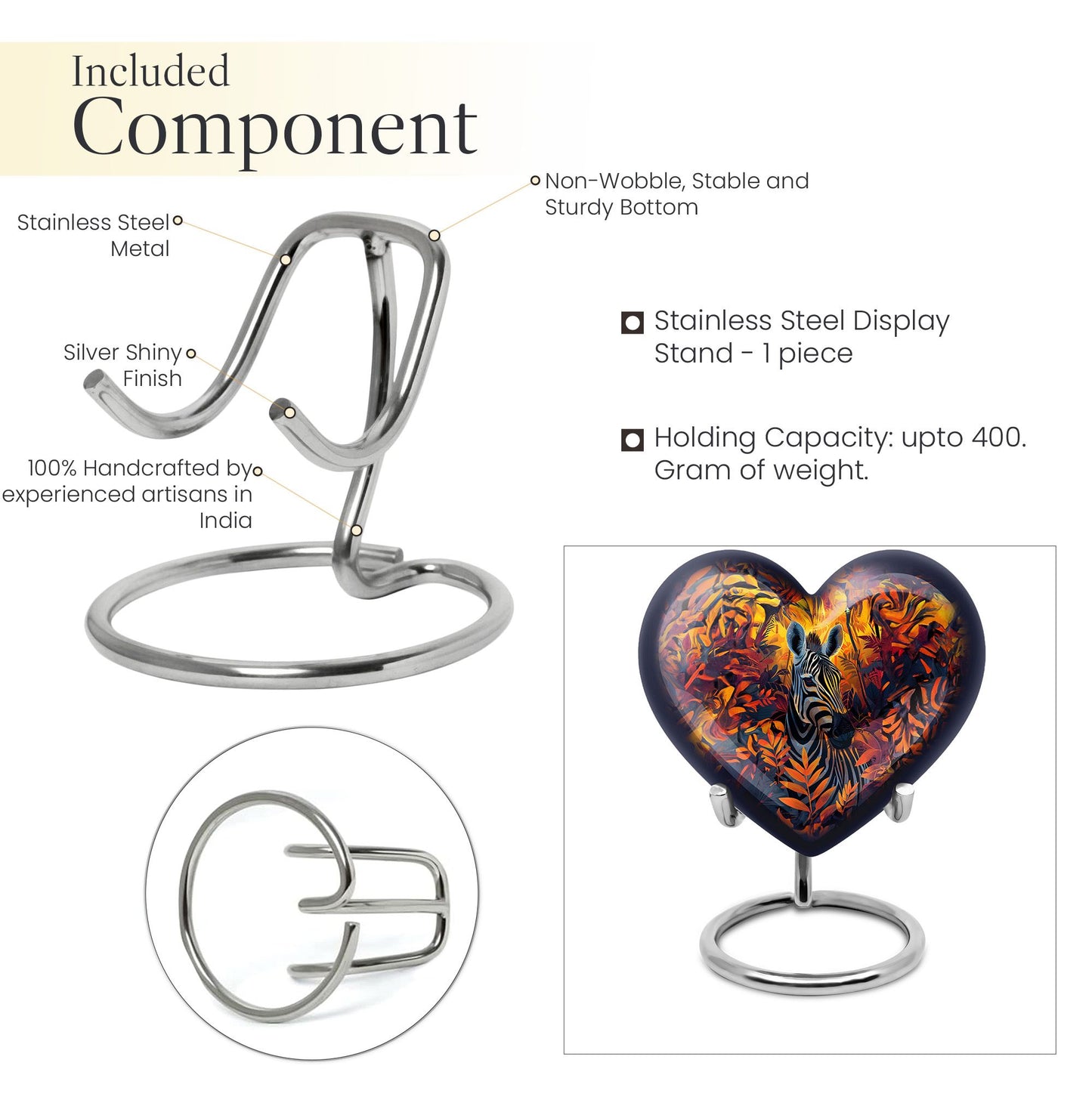 heart-shaped zebra Urn