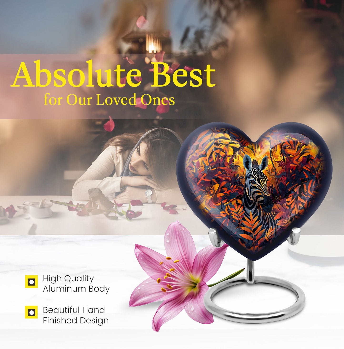heart-shaped zebra Urn