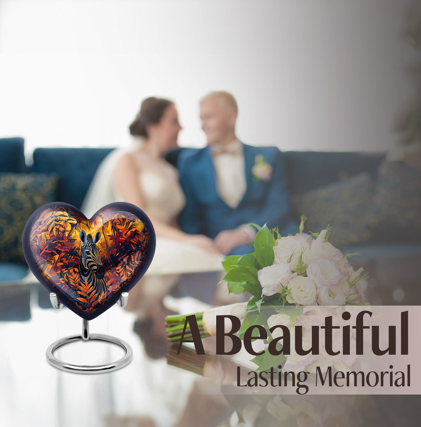 heart-shaped zebra Urn