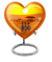 10 inch Heart-shaped zebra urn, made of Aluminium, for human ashes