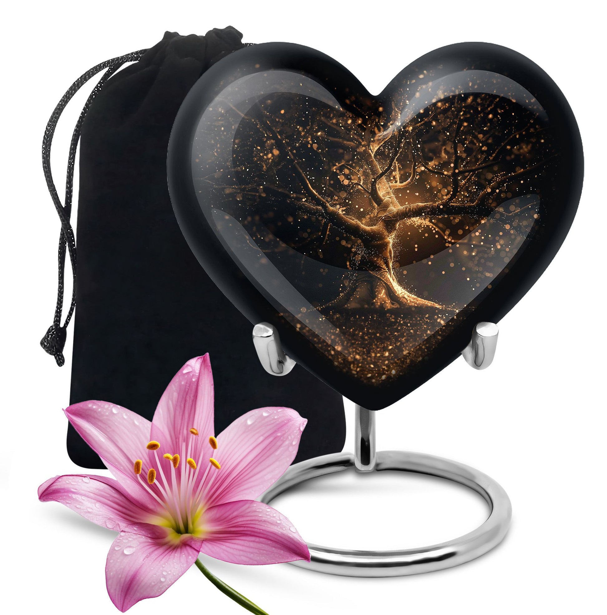 heart-shaped Tree of Life Urn for human ashes