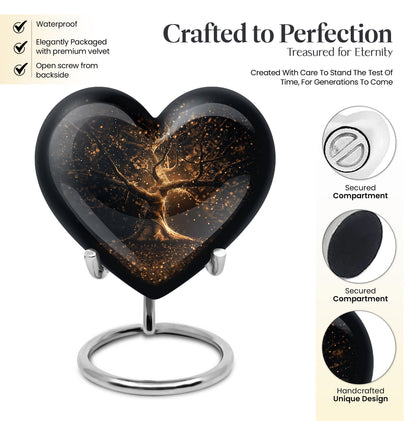 heart-shaped Tree of Life Urn for human ashes
