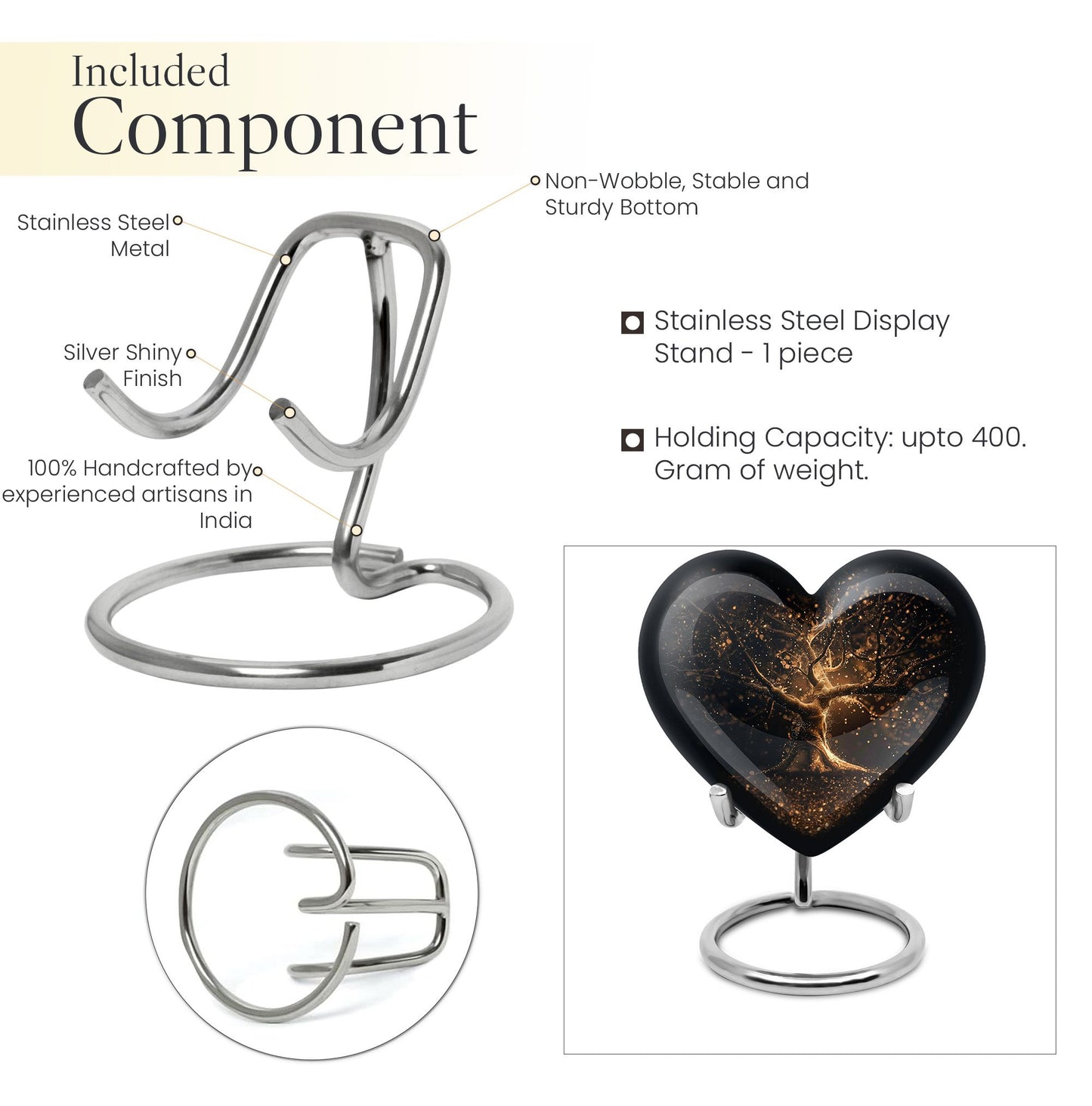 heart-shaped Tree of Life Urn for human ashes
