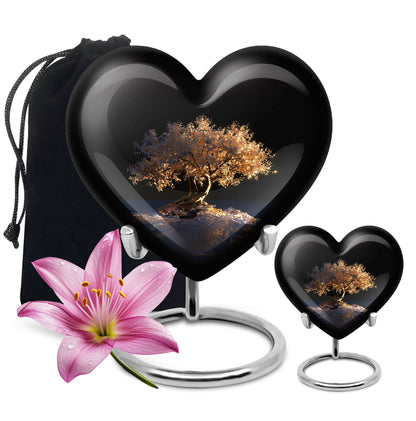 Personalized Tree of Life Cremation Urn for Human Ashes - 10-inch, 200 cu in - Yatskia