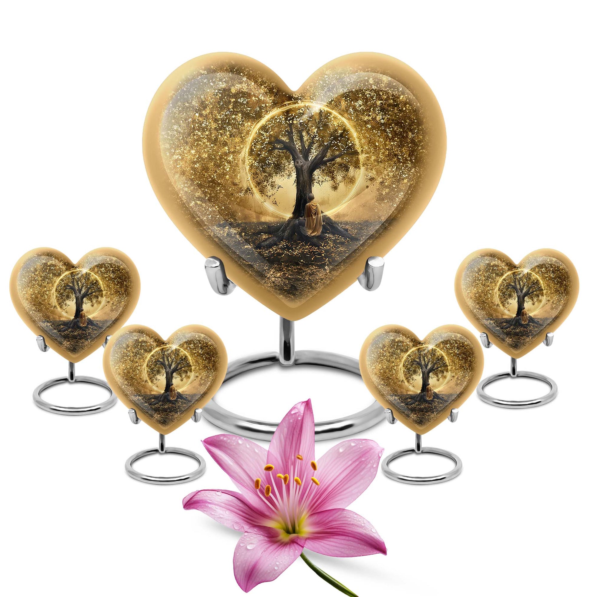 Heart-shaped Tree of Life cremation urn