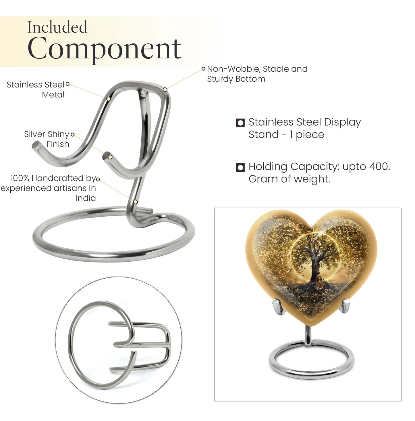 Heart-shaped Tree of Life cremation urn