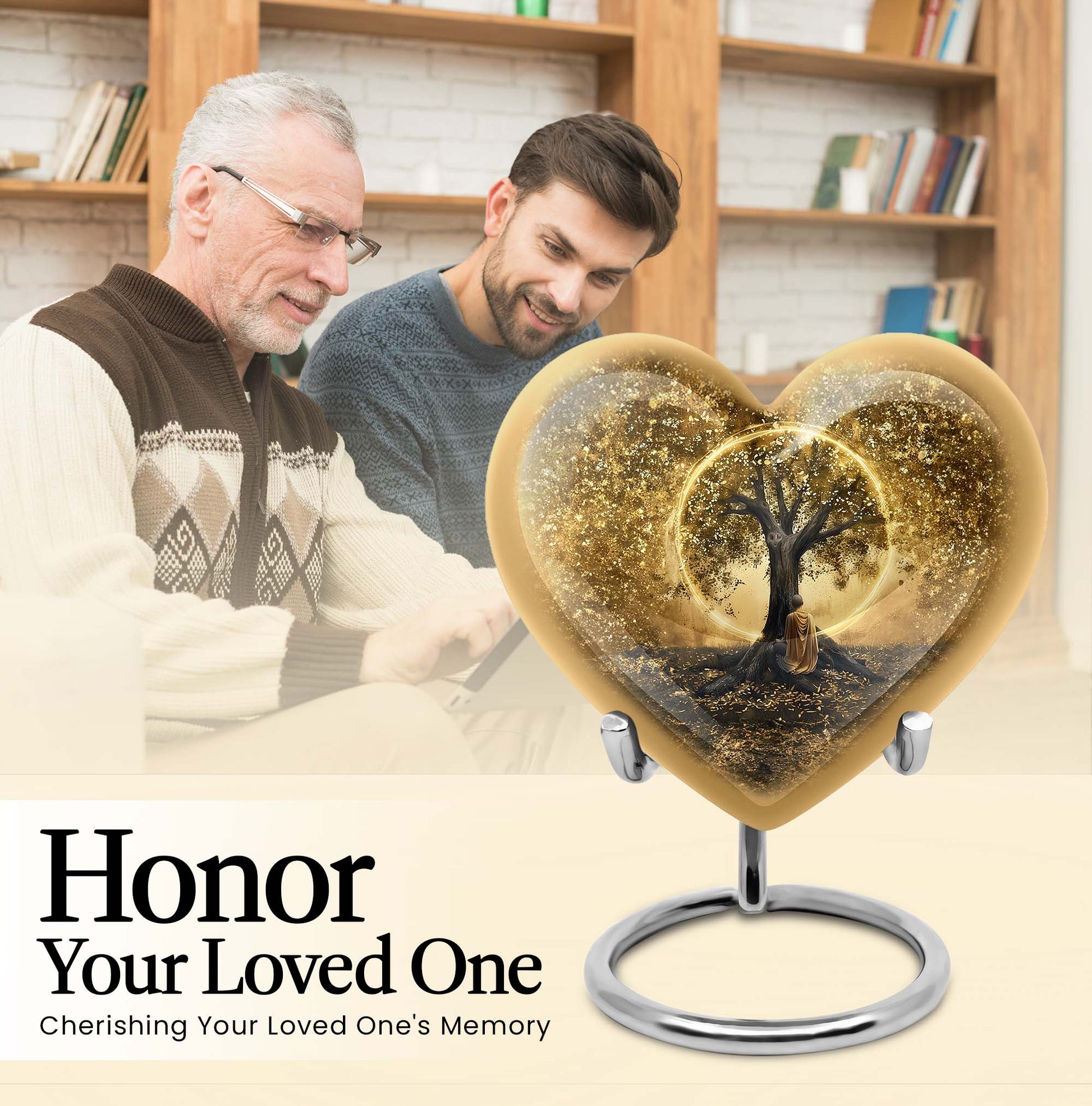 Heart-shaped Tree of Life cremation urn
