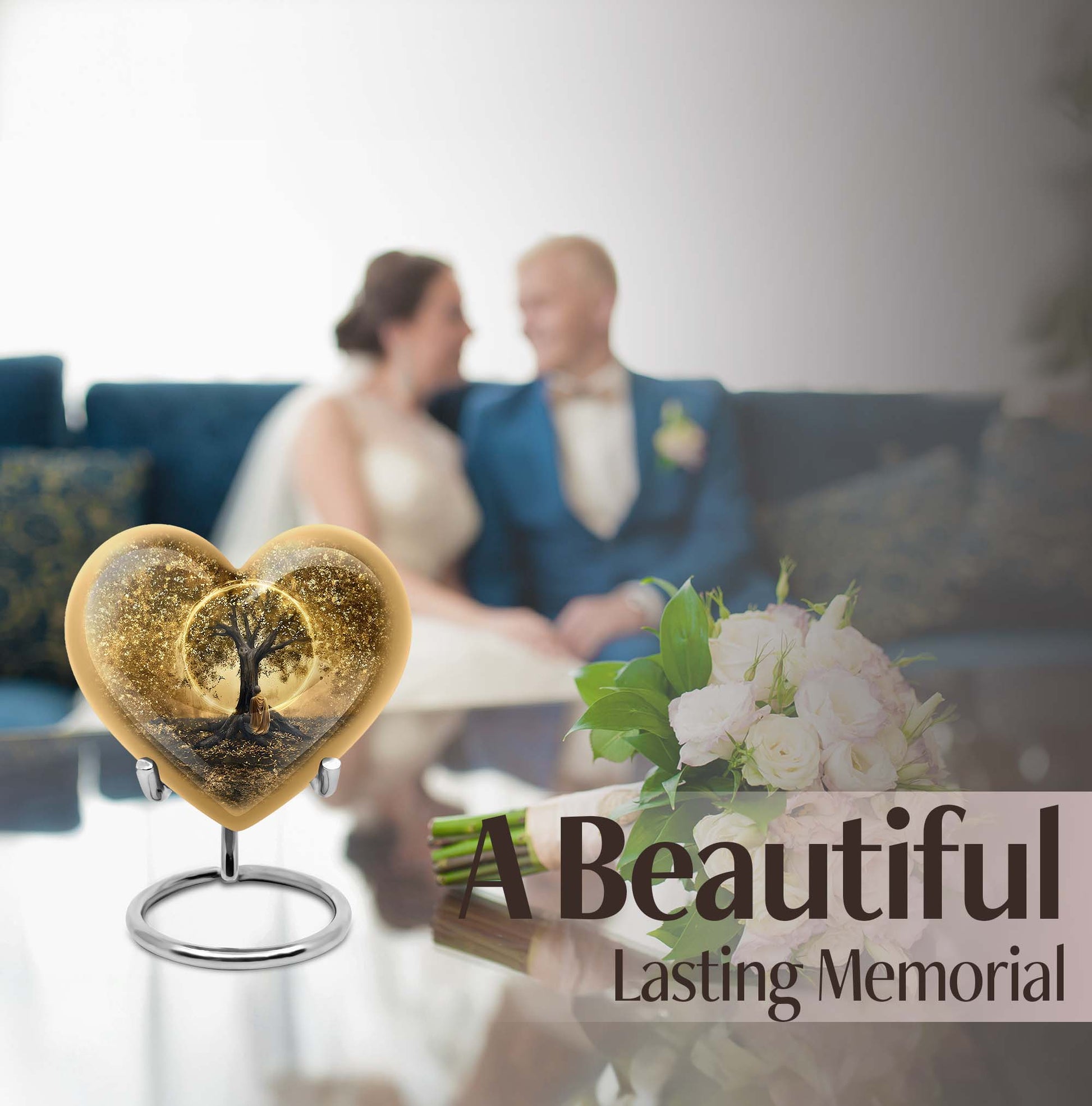 Heart-shaped Tree of Life cremation urn