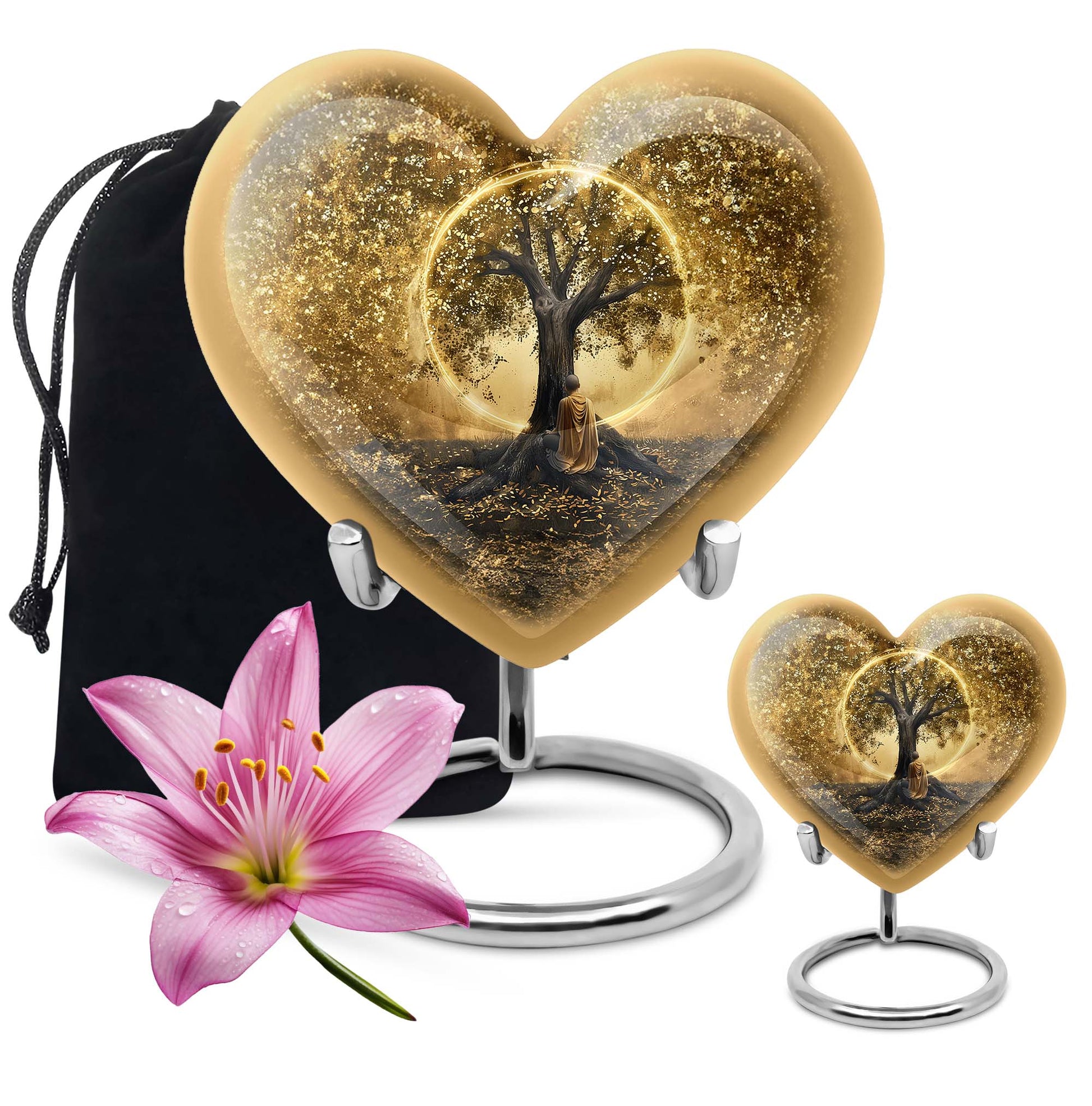 Heart-shaped Tree of Life cremation urn