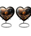 Abstract 10-inch large heart urn, aluminum Tree of Life memorial medium urn for holding ashes