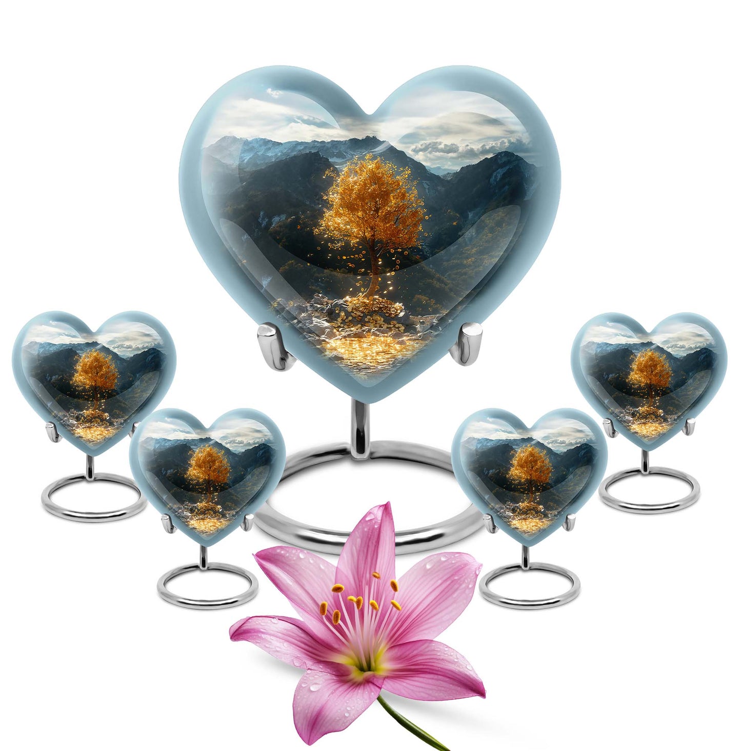 heart-shaped Tree of Life Cremation Urn