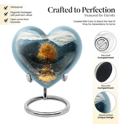 heart-shaped Tree of Life Cremation Urn