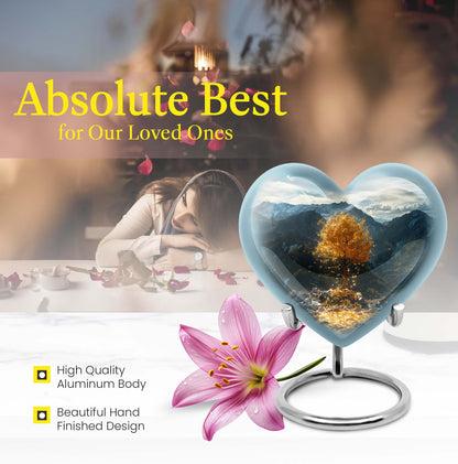heart-shaped Tree of Life Cremation Urn