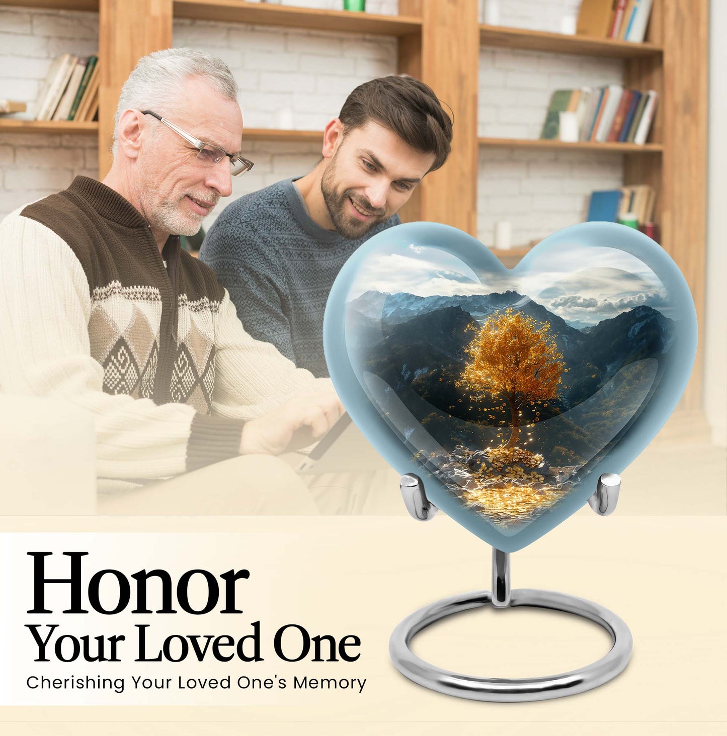 heart-shaped Tree of Life Cremation Urn