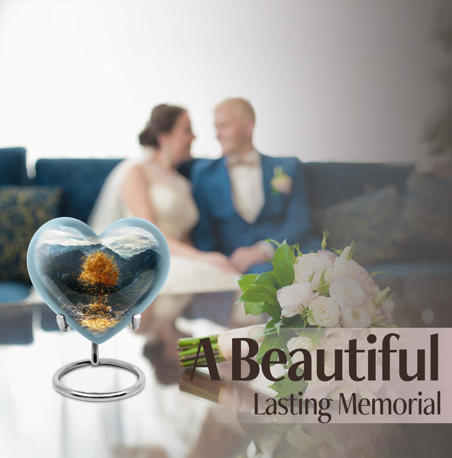 heart-shaped Tree of Life Cremation Urn