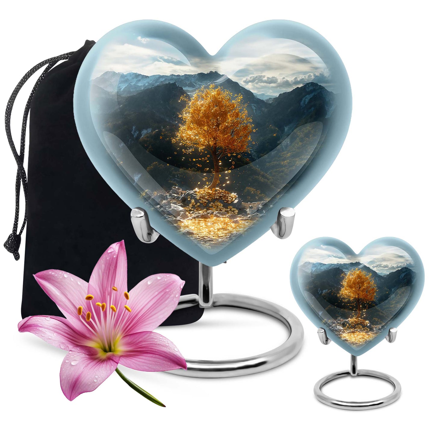 heart-shaped Tree of Life Cremation Urn
