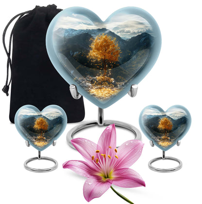 heart-shaped Tree of Life Cremation Urn