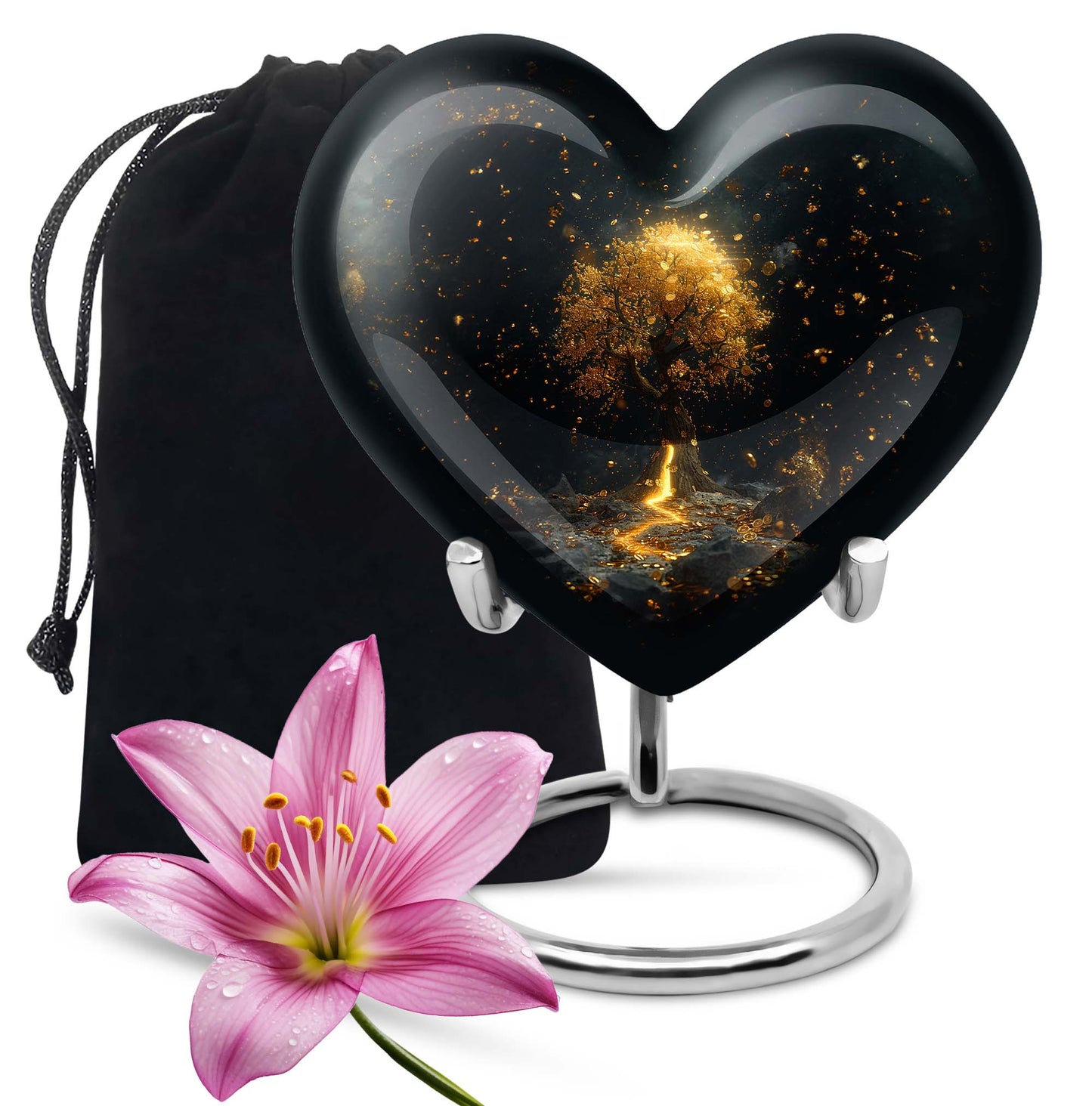heart-shaped tree of life urn