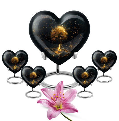 heart-shaped tree of life urn