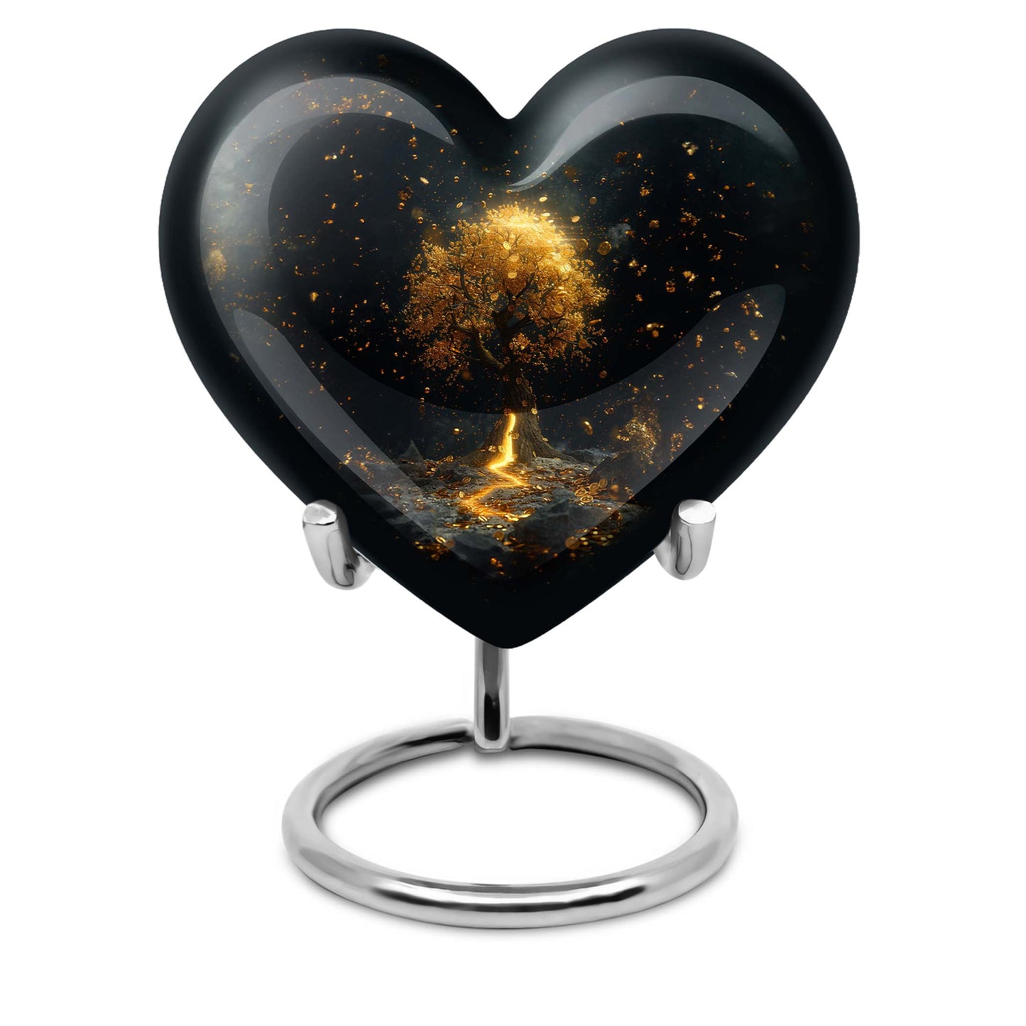 heart-shaped tree of life urn