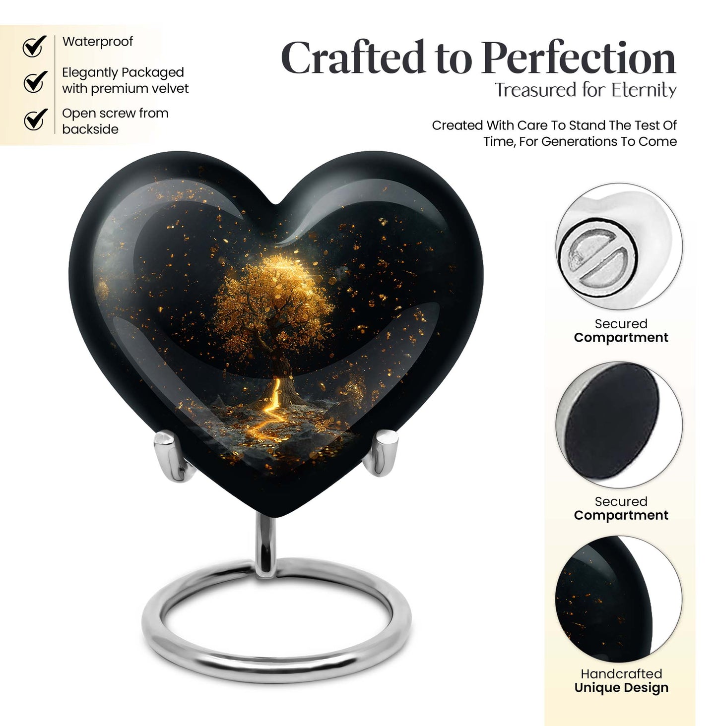 heart-shaped tree of life urn