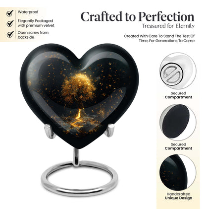 heart-shaped tree of life urn