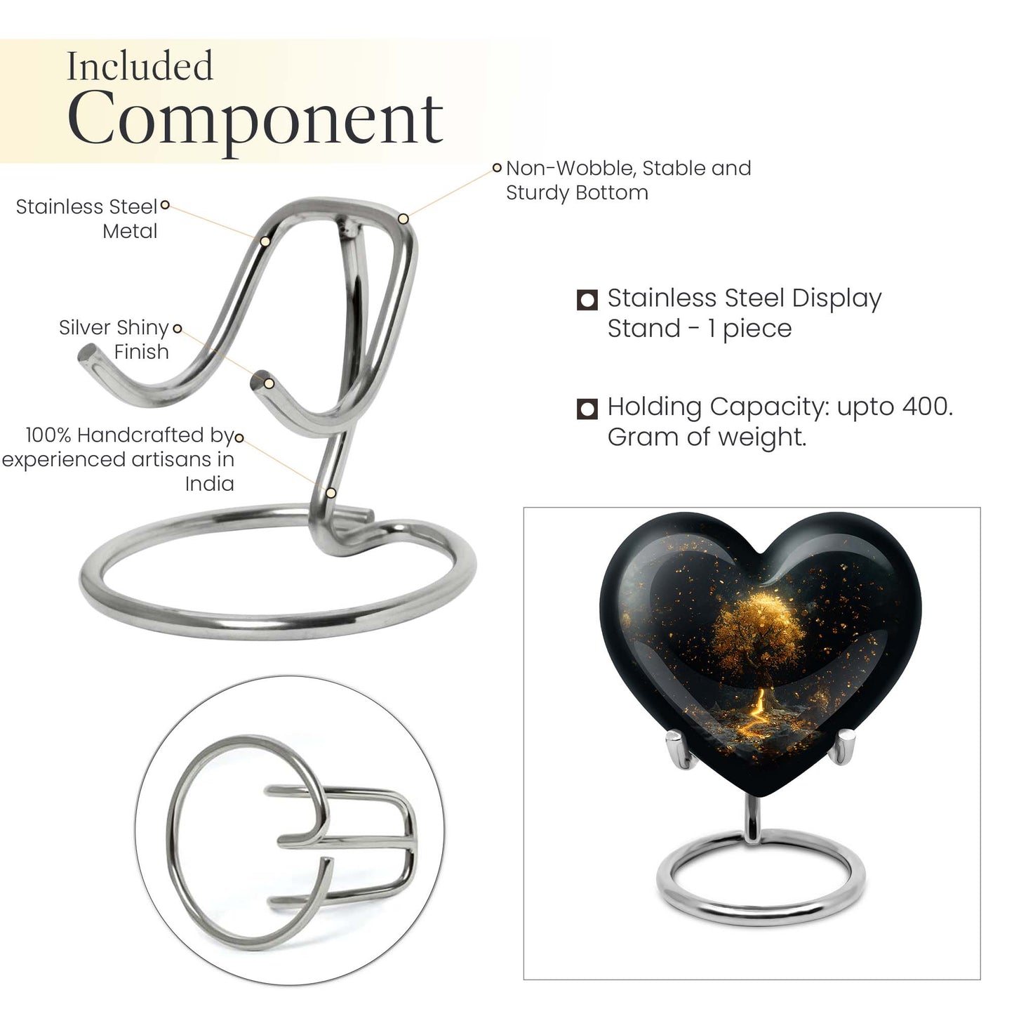 heart-shaped tree of life urn