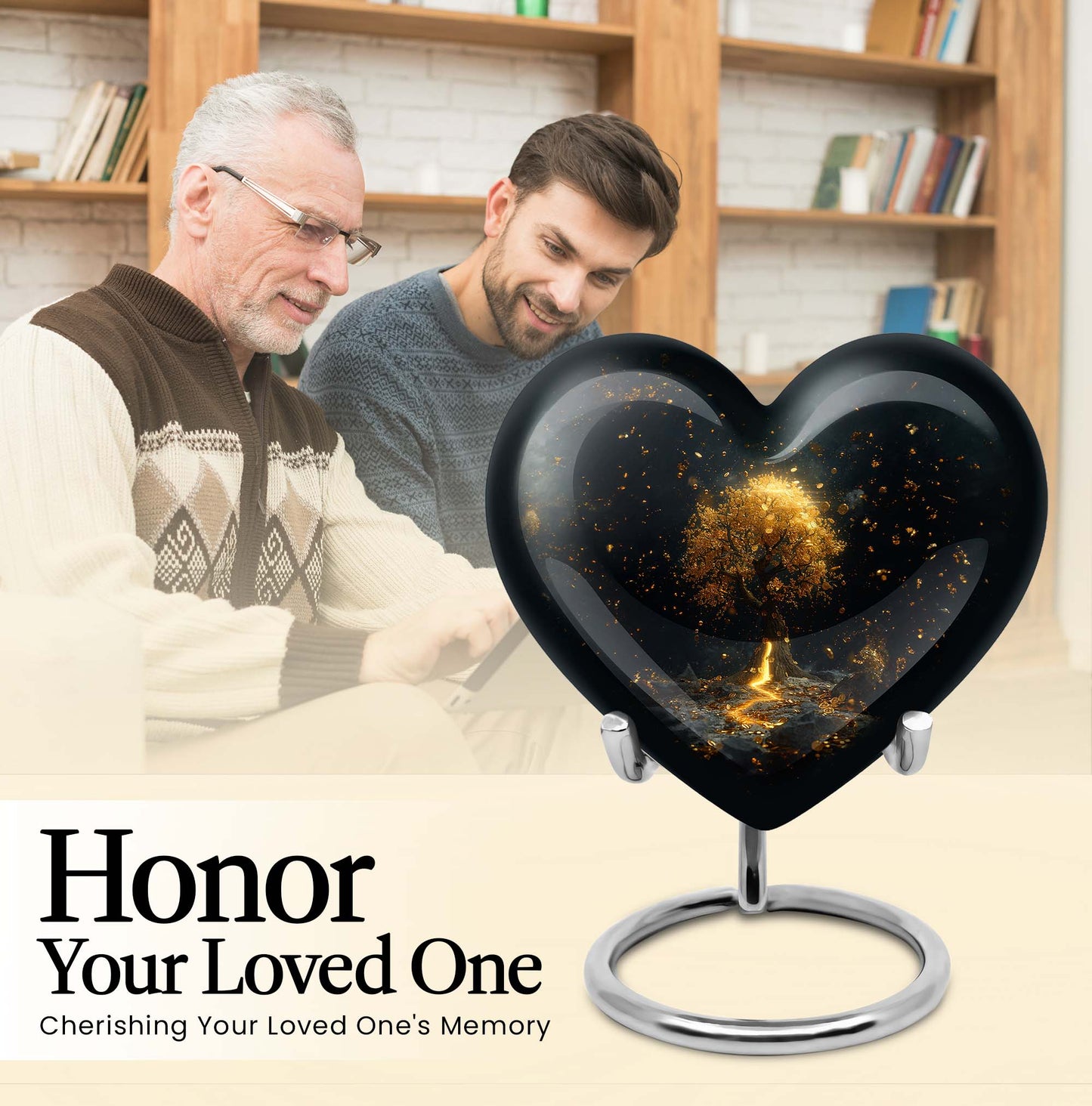 heart-shaped tree of life urn