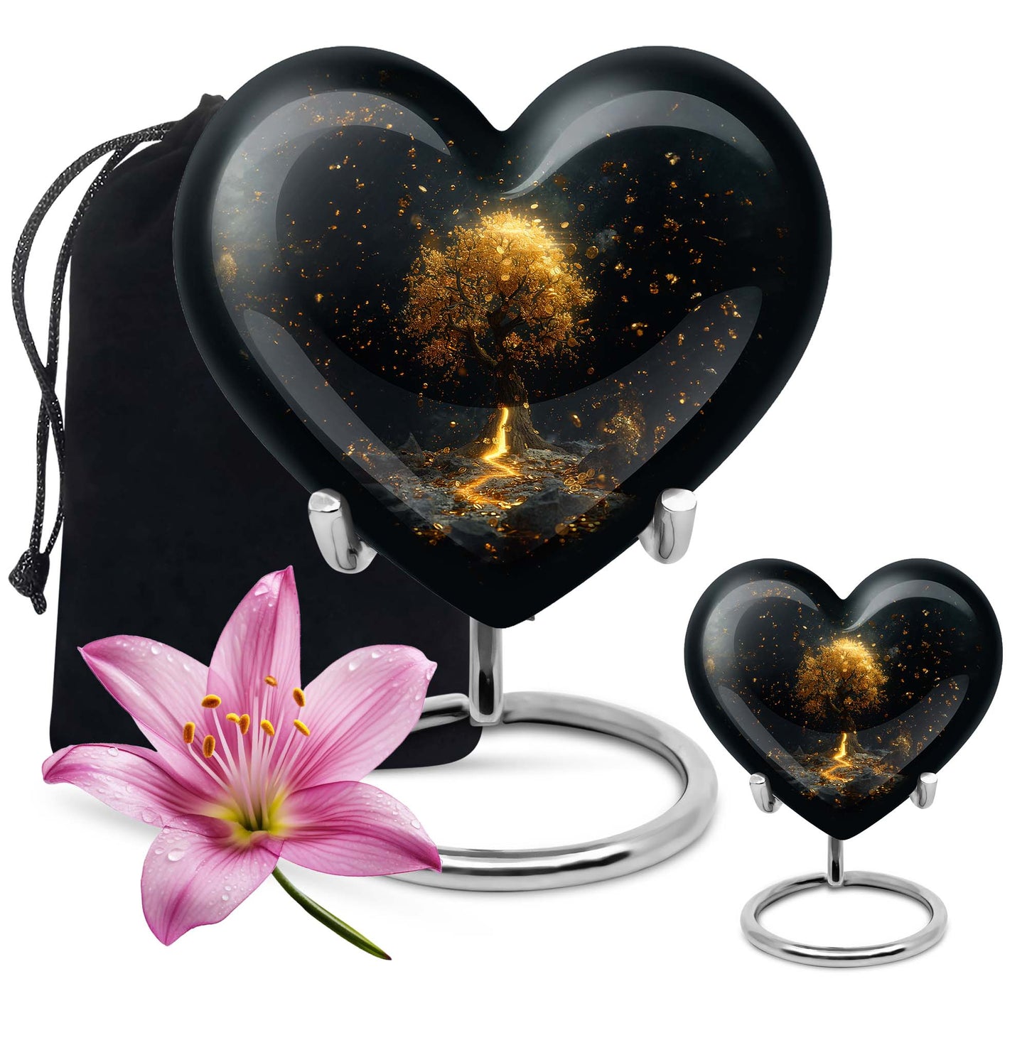 heart-shaped tree of life urn