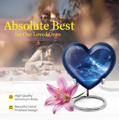 heart-shaped mountains urn