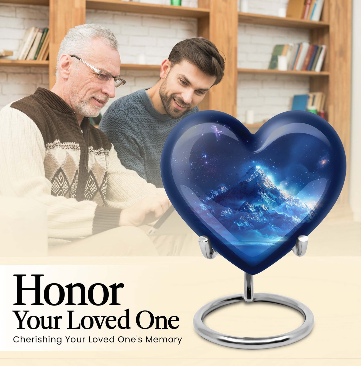 heart-shaped mountains urn