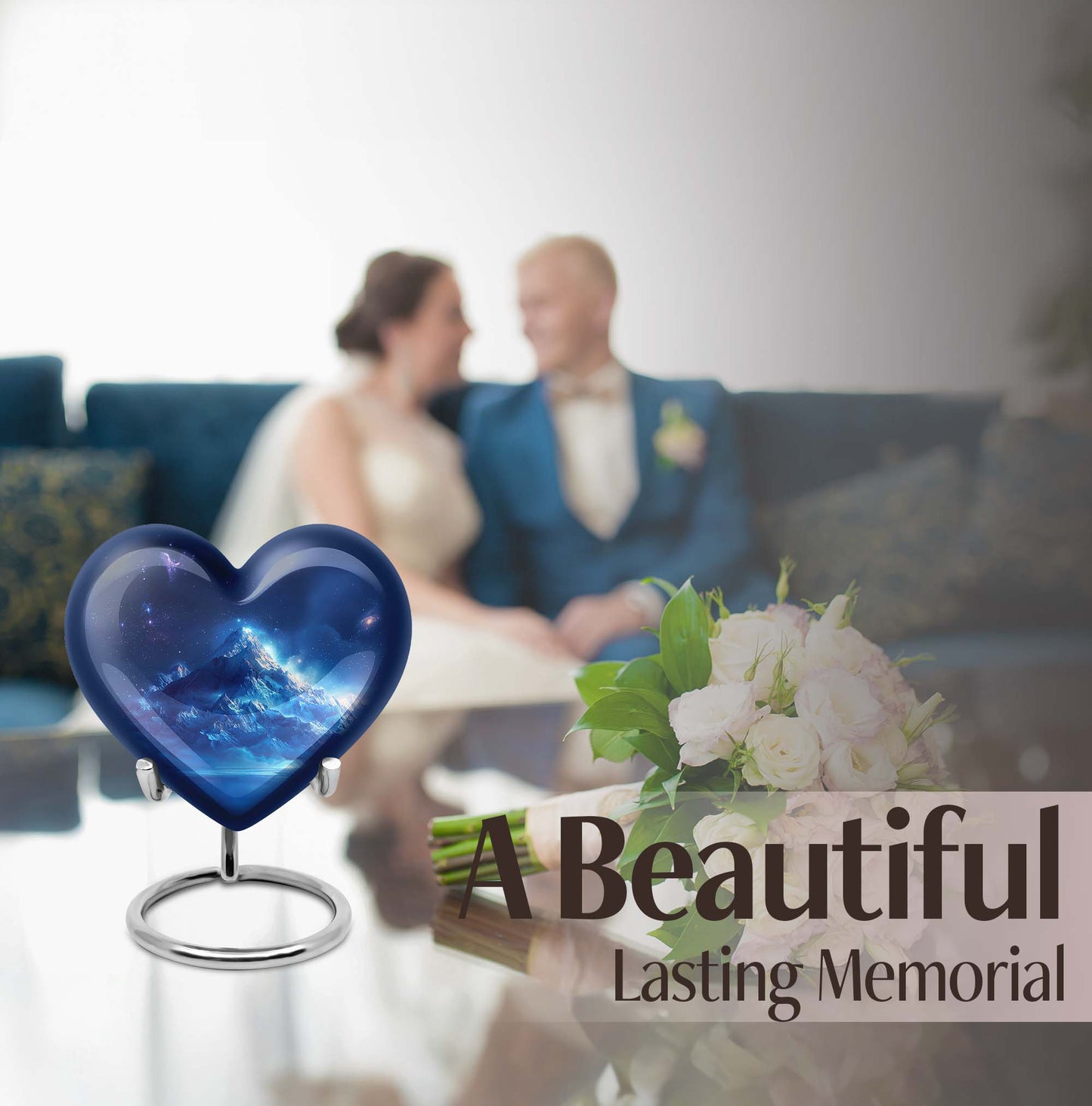 heart-shaped mountains urn