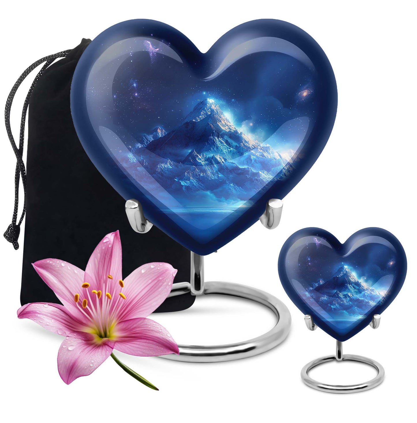 heart-shaped mountains urn