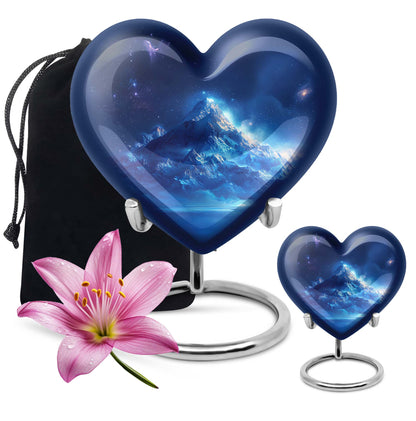 heart-shaped mountains urn