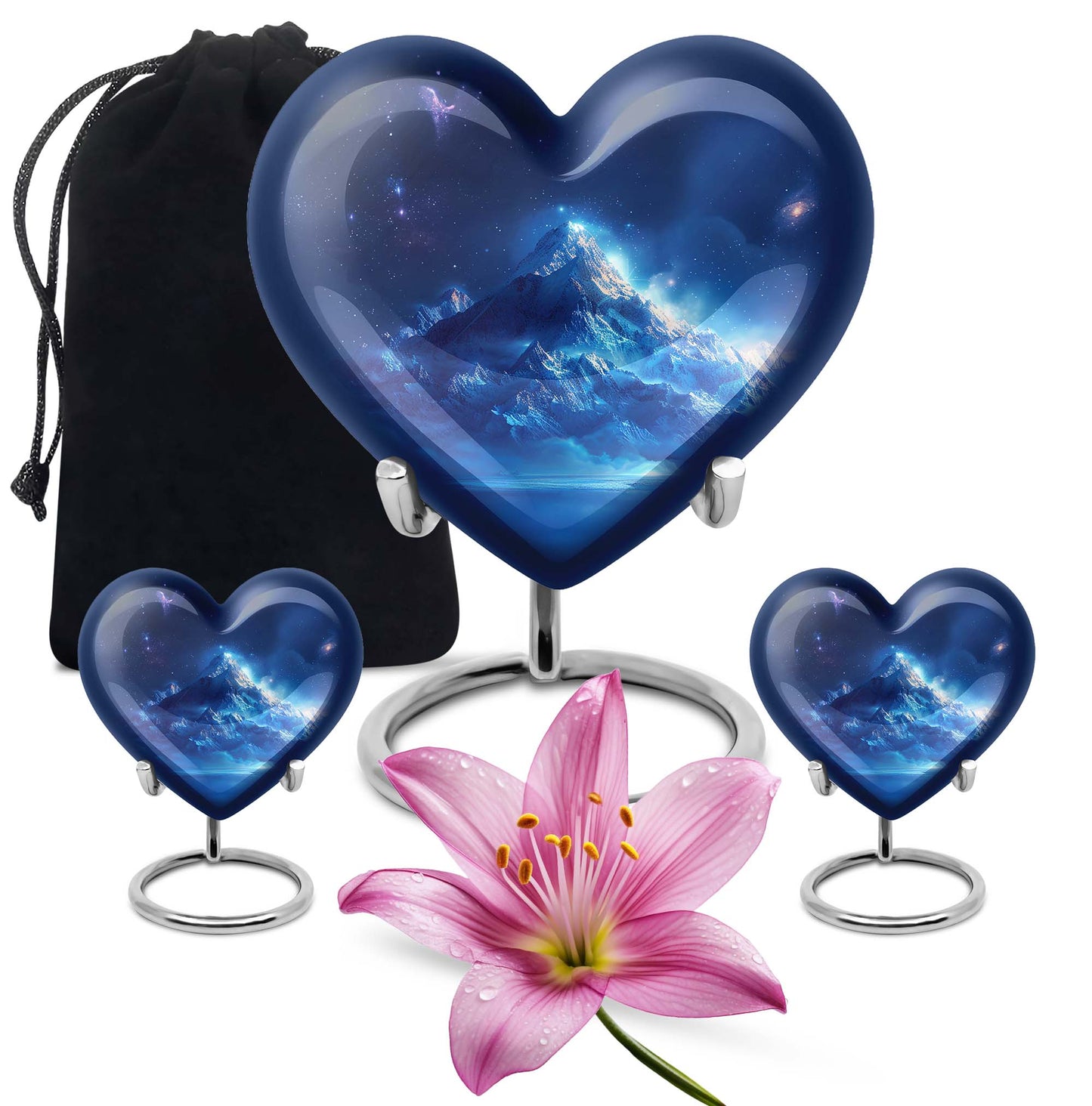 heart-shaped mountains urn