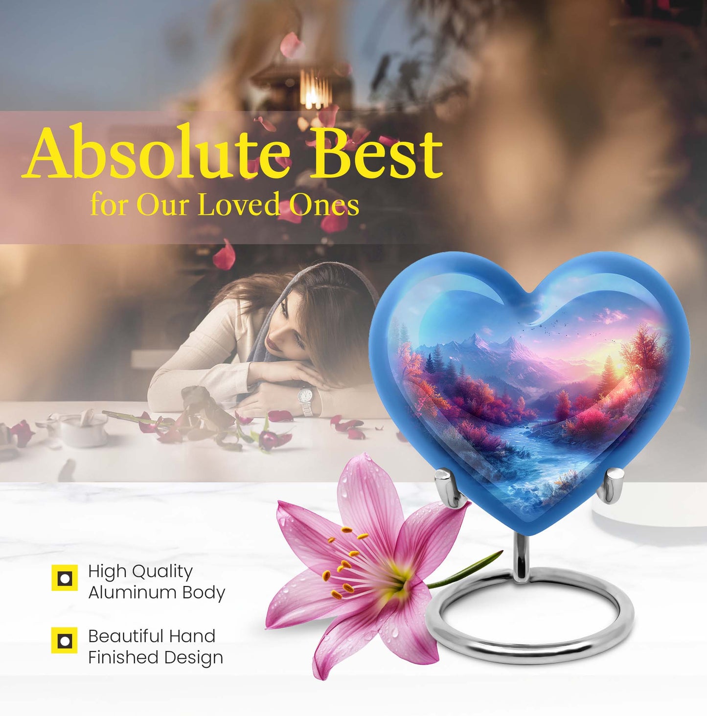 medium size heart-shaped mountains Urn