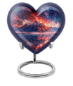 Heart-shaped mountains urn for human ashes