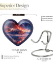 Heart-shaped mountains urn for human ashes