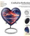 Heart-shaped mountains urn for human ashes