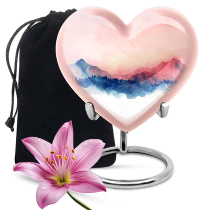  heart-shaped burial urn for adult human ashes