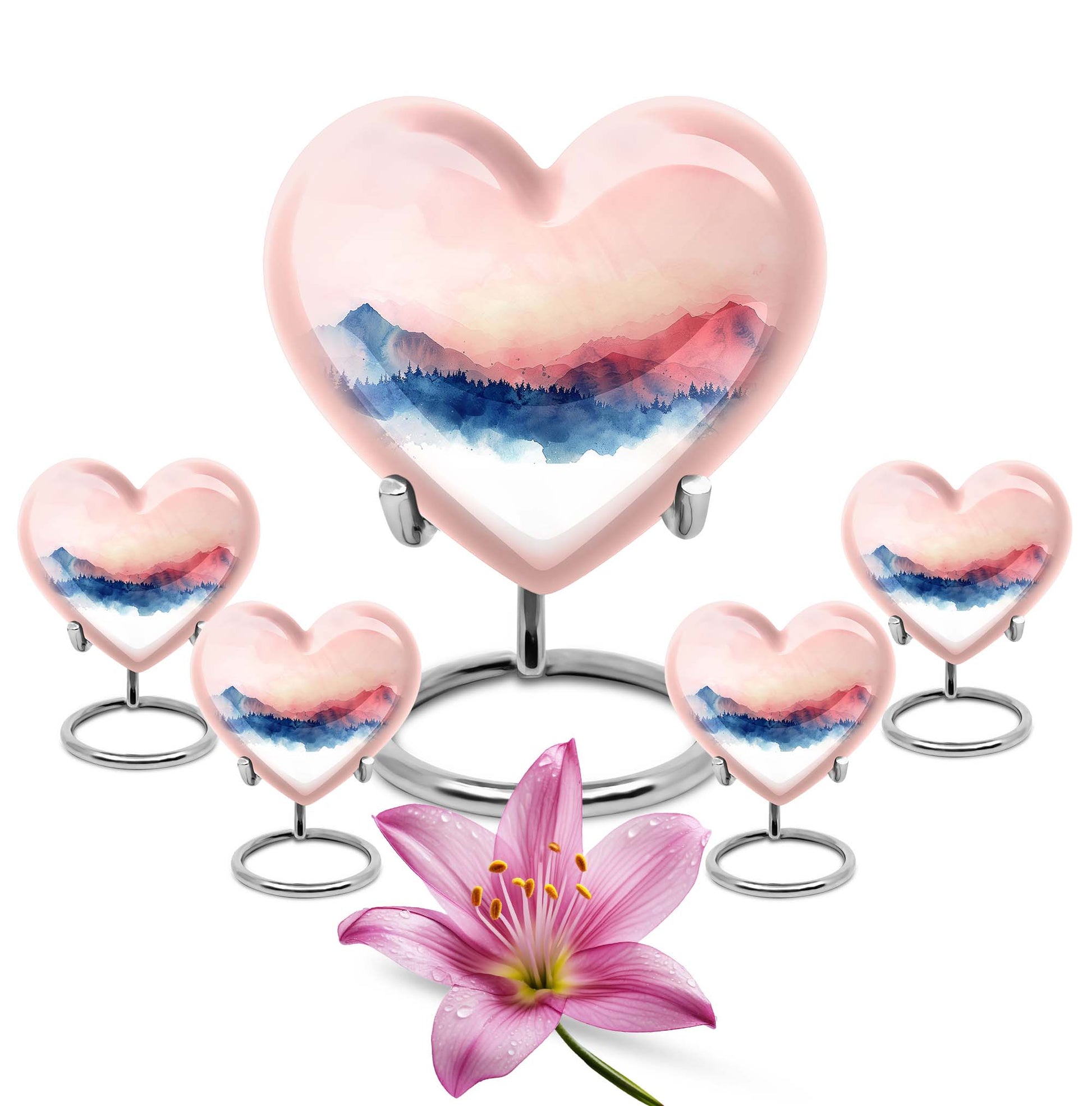  heart-shaped burial urn for adult human ashes