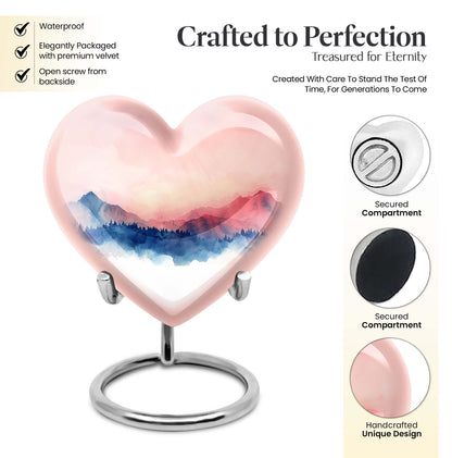  heart-shaped burial urn for adult human ashes