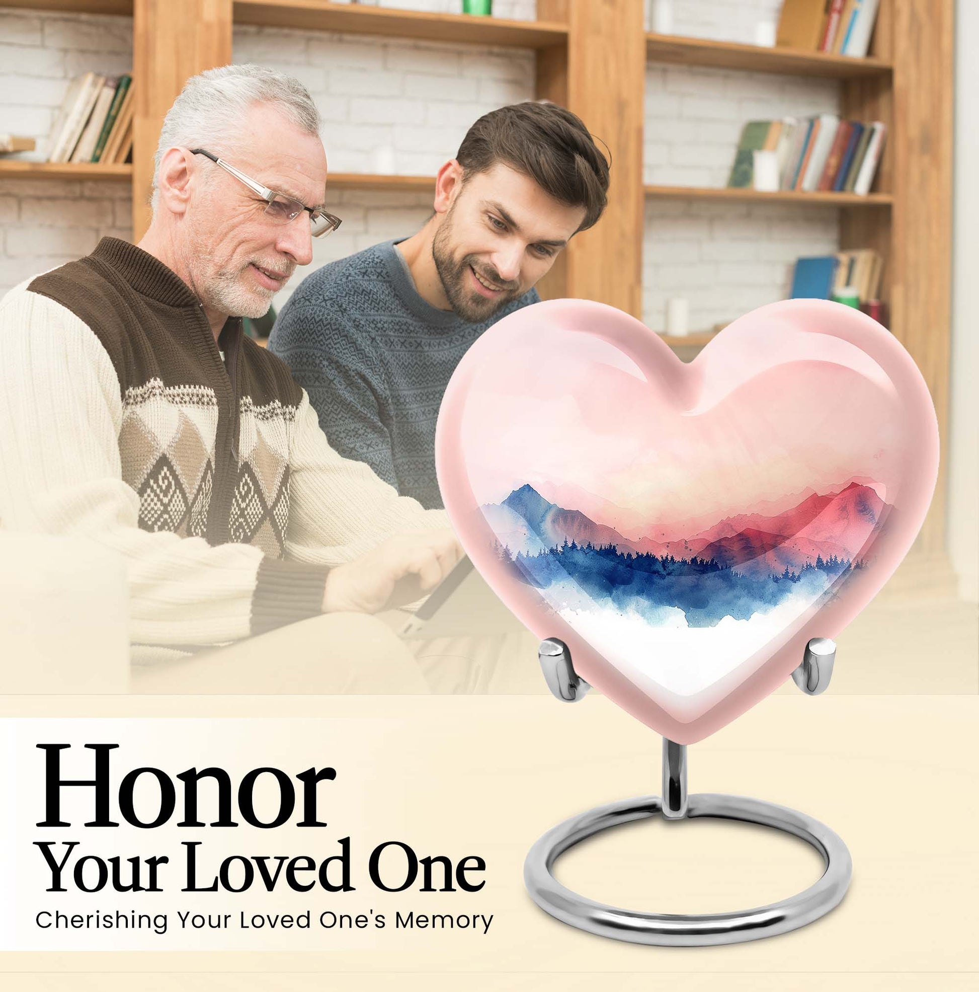  heart-shaped burial urn for adult human ashes