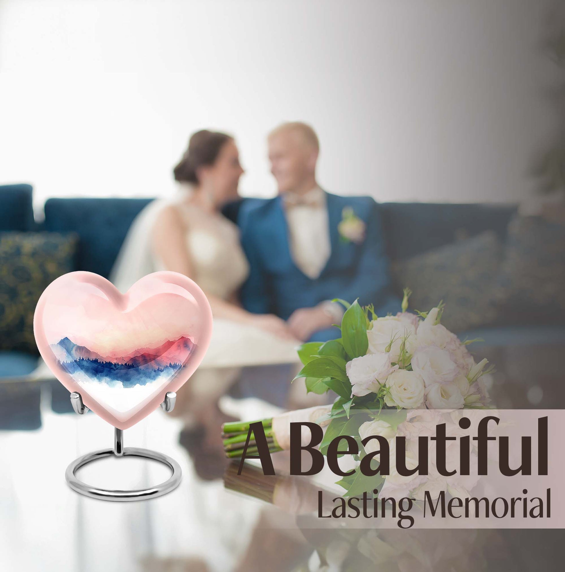  heart-shaped burial urn for adult human ashes