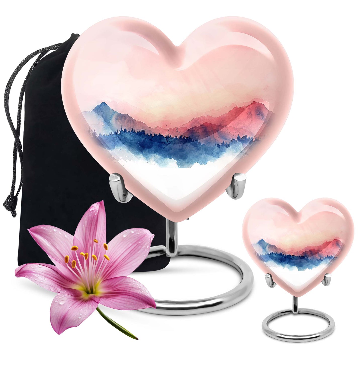  heart-shaped burial urn for adult human ashes