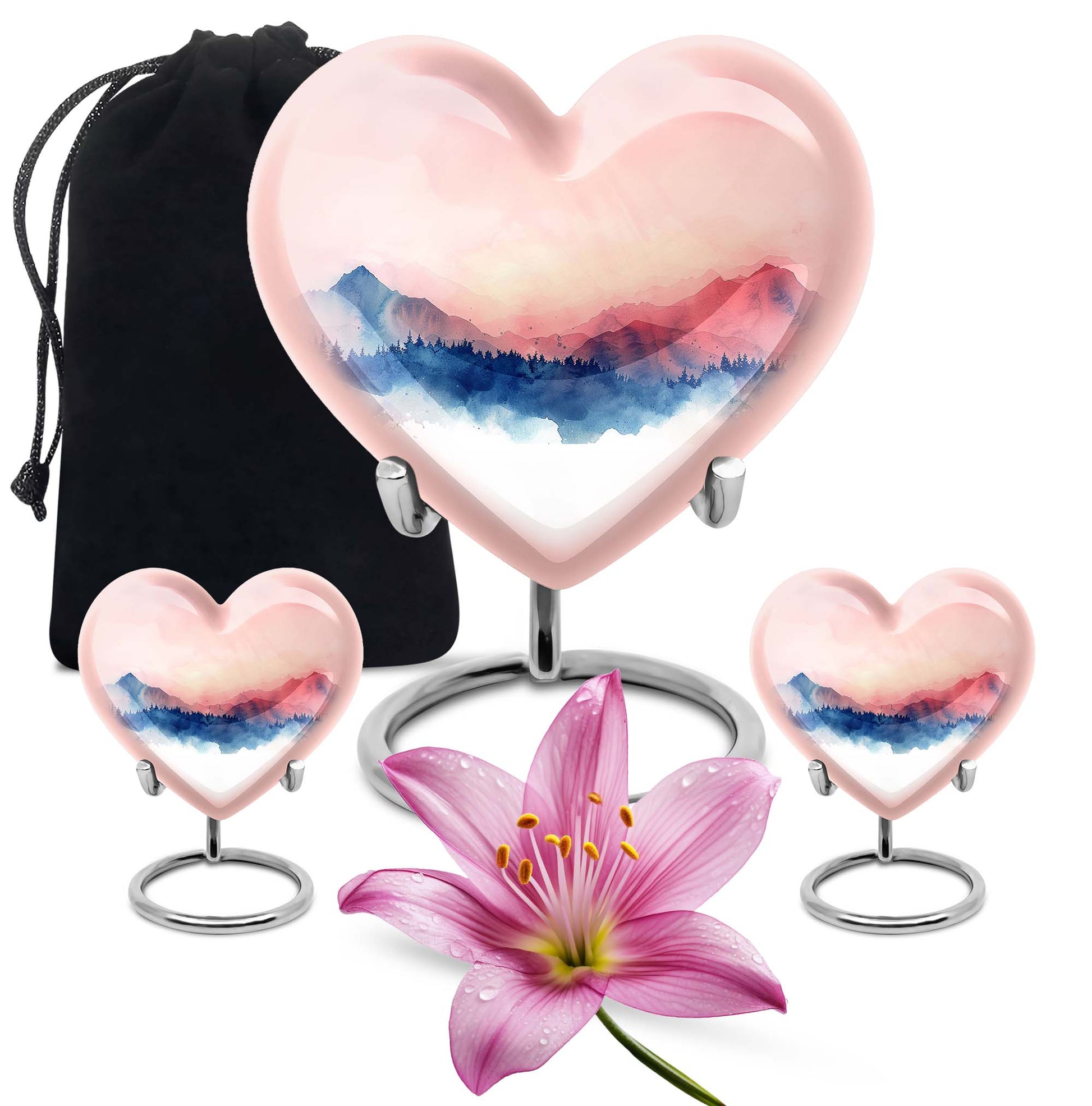  heart-shaped burial urn for adult human ashes