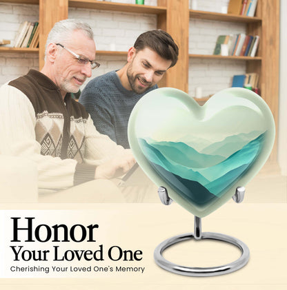 heart-shaped mountains urn