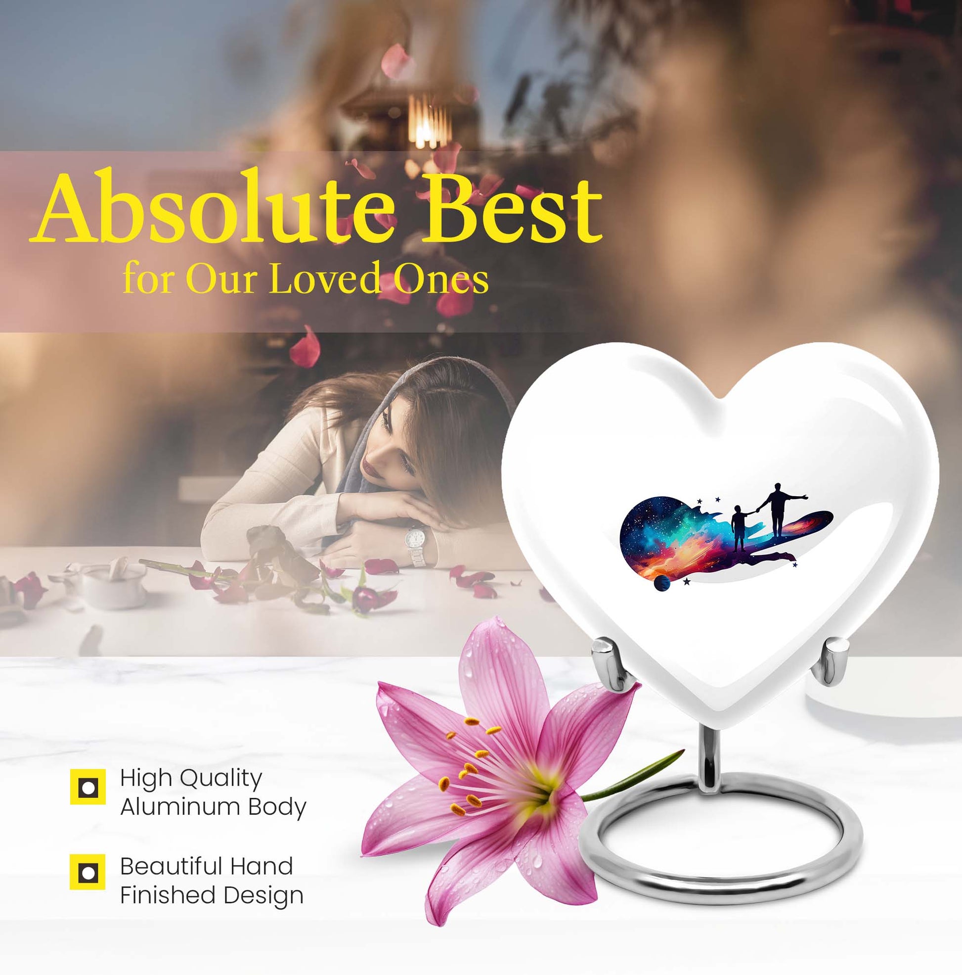 heart-shaped Father Urn